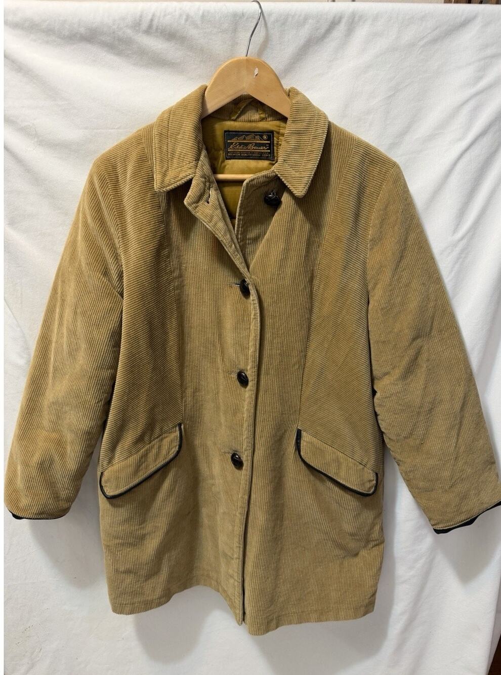 VTG 80’s Eddie Bauer Premium Goose Down Chore Field Jacket Women’s Sz L Pockets